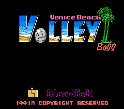 Venice Beach Volleyball title screen for NES